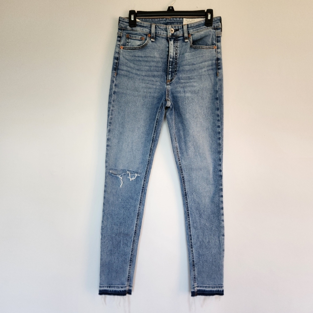 rag & bone Nina High Rise Skinny, Distressed Western Cowgirl Montrose stretch 28